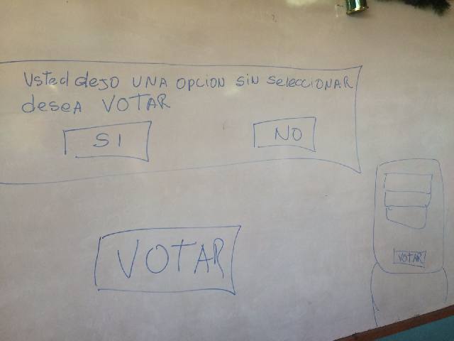 Instructions not to hit "vote" the vote has been verified.