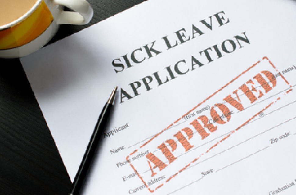 Picture of approved sick leave request.